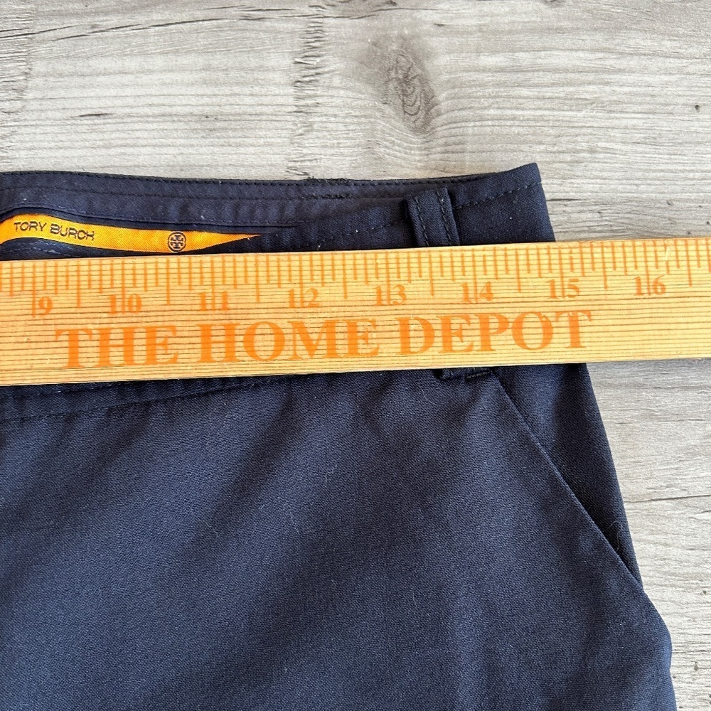 Tory Burch Navy Blue Flat Front Wool Ankle Pants - Picture 8 of 9